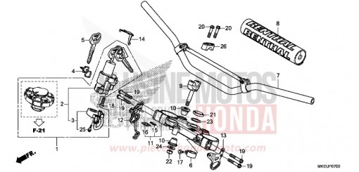 HANDLE PIPE/TOP BRIDGE CRF450LL de 2020